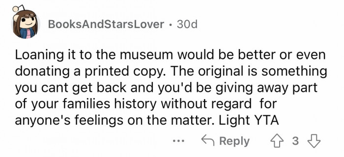 15. The photo could be sentimental.