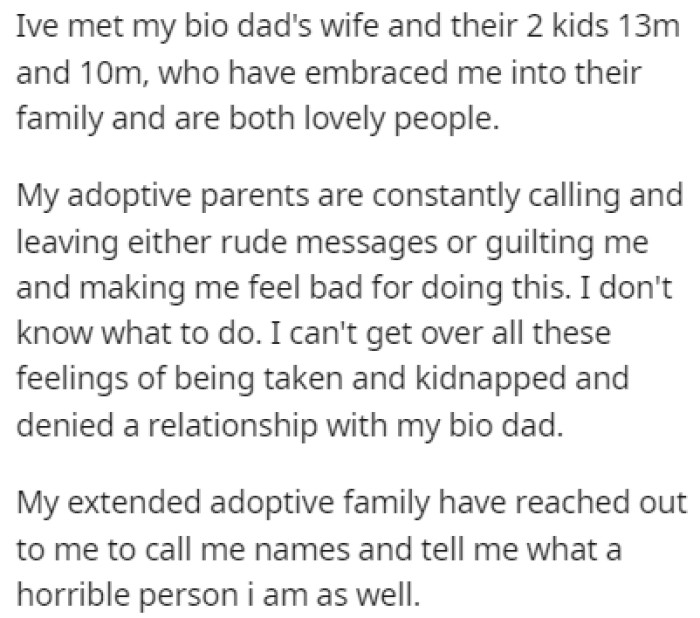 She met her dad's new family, and they embraced her wholeheartedly