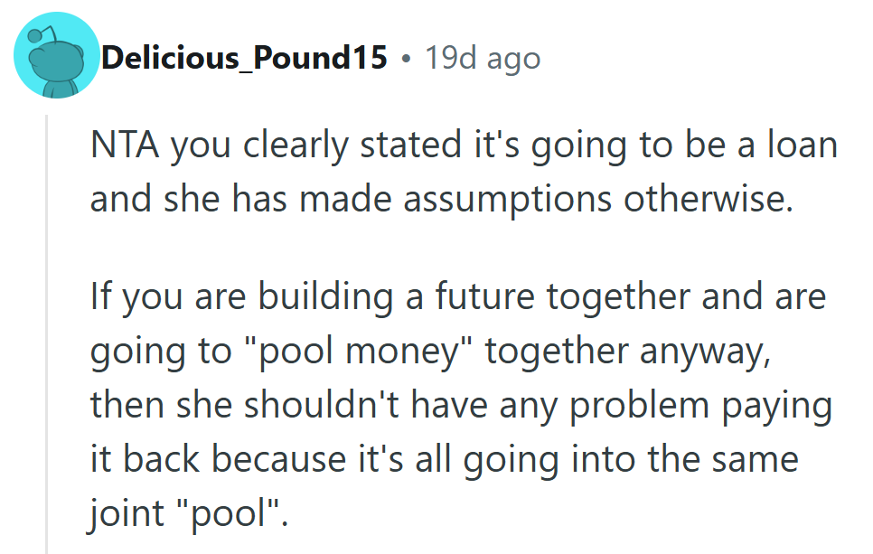 In the pool of shared finances, someone’s clearly doing the backstroke while the other’s just treading water.