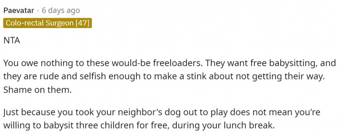 Yep, exactly. So OP shouldn't feel bad at all.