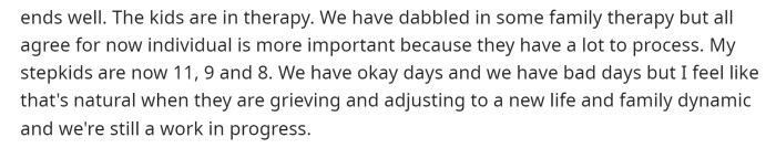 He states that they've made significant progress and are still a work in progress, but they are happy.