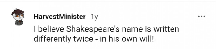 Shakespeare's name is written differently twice