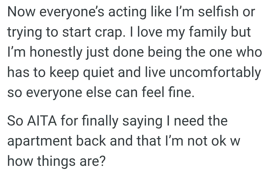 The OP Is Done Being the One Who Has to Keep Quiet