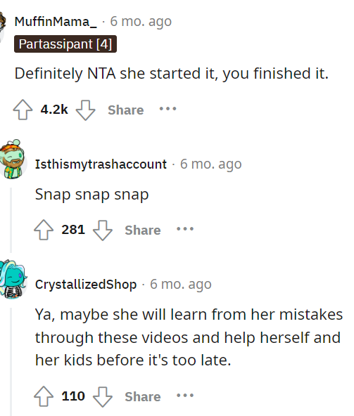 OP definitely finished it, and we are all on her side.