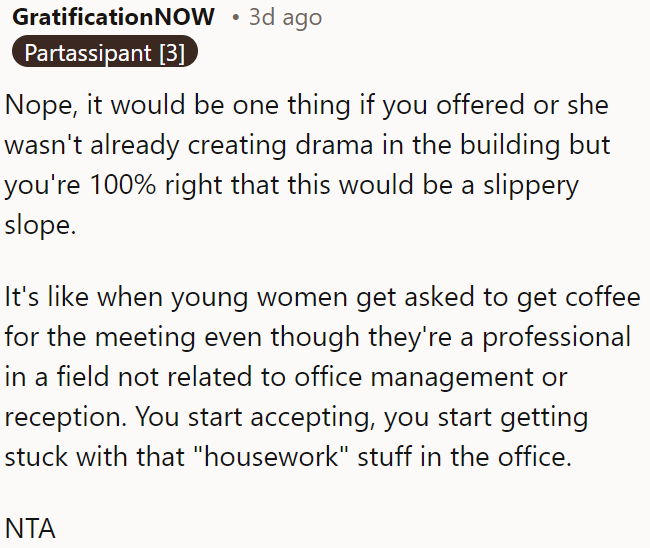 The OP is right to avoid getting involved, as it could lead to unfairly burdening him with tasks that aren't his responsibility.