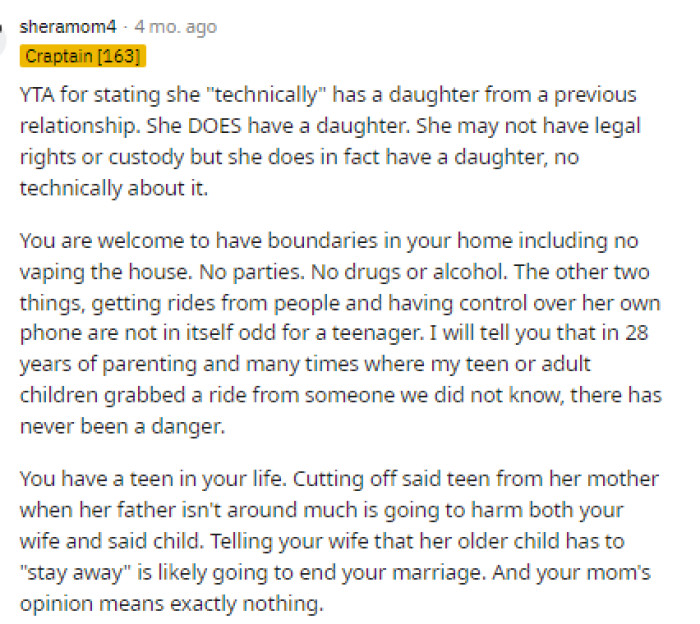 People really criticized him for acting as if his wife's daughter isn't her real daughter, but it's clearly a difficult situation for everyone.