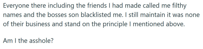 Now the OP is wondering if he's the a**hole here.