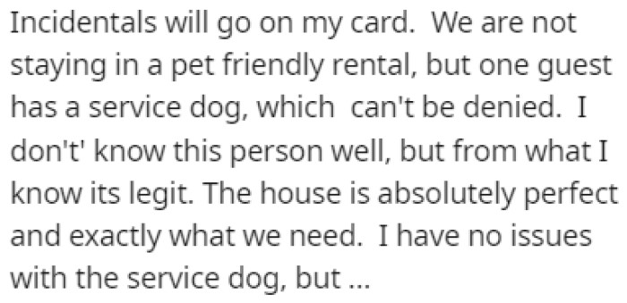 One of the friends has a service dog