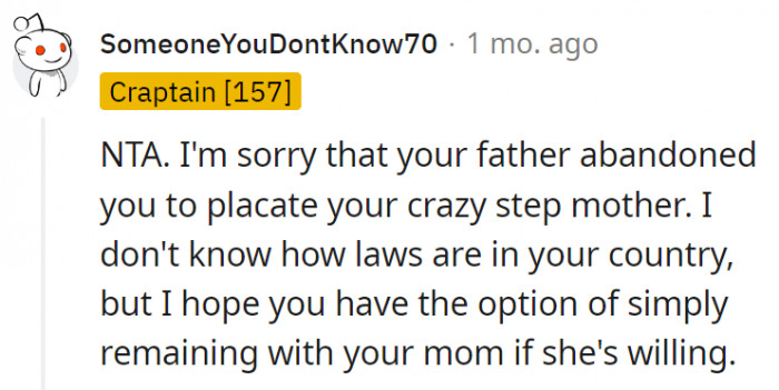 9. OP's dad should have also fought for his child