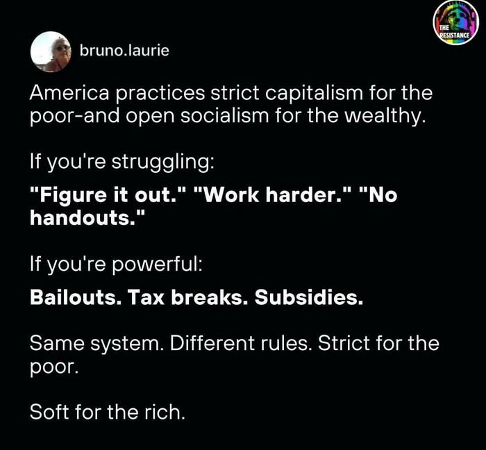 "Hard On The Poor Soft On The Rich"