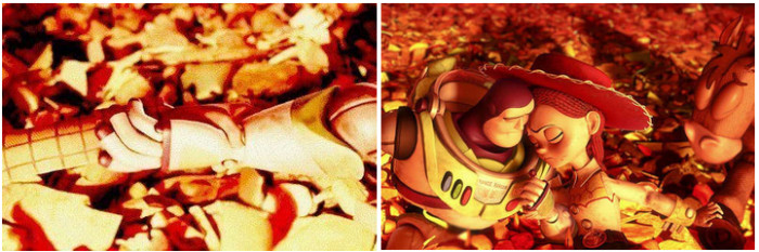 9. In Toy Story 3, everyone accepted their fate together when they realized there was no way out after being snuck into a furnace.