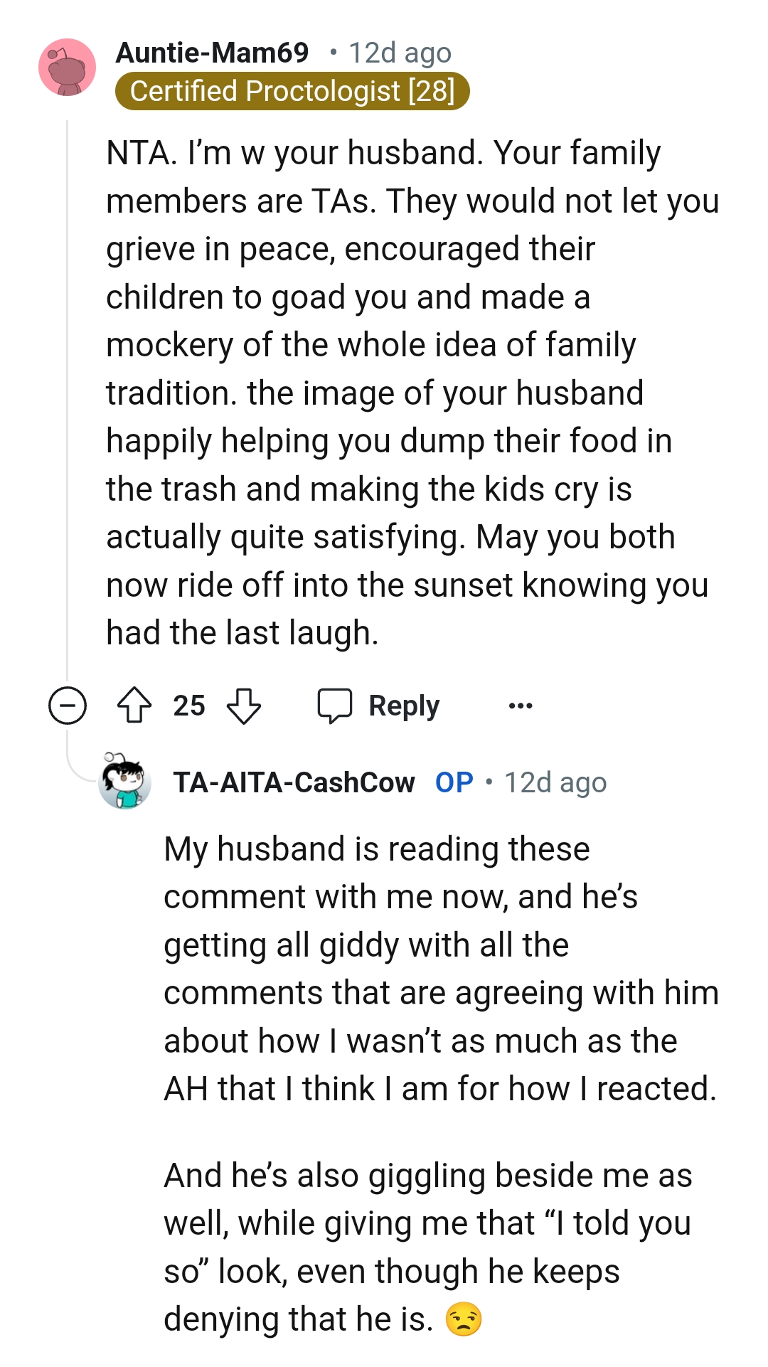 OP's Husband Is Reading as Well