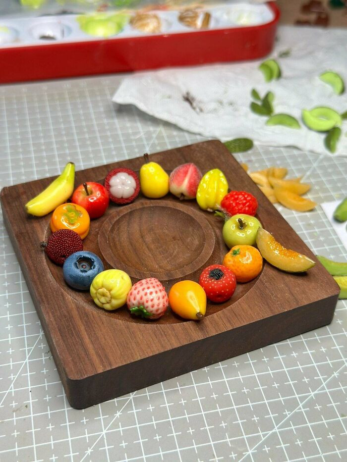"Made A Wearable Fruit Basket Out Of Clay! Which Little Fruit Is Your Favorite?"