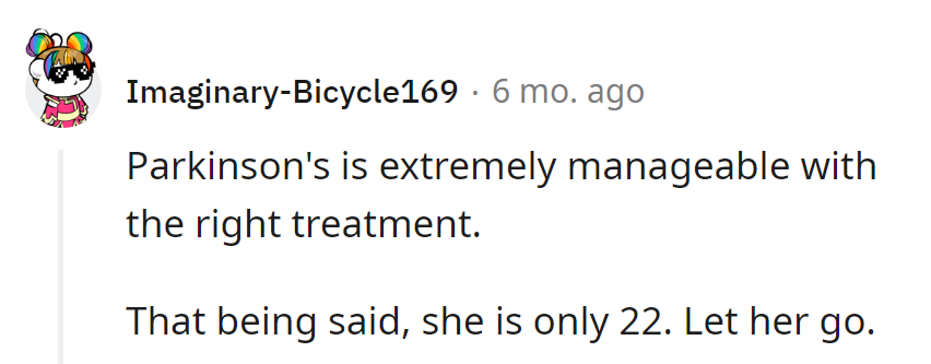 She's 22. Set her free.