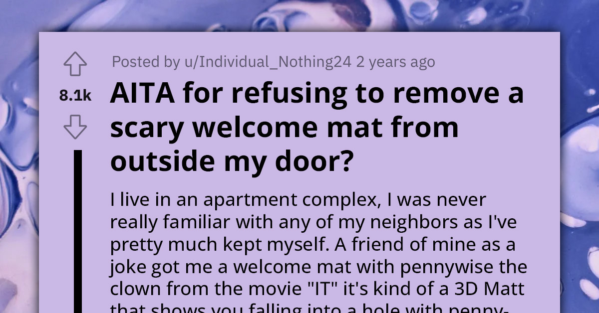 Redditor Refuses To Remove Scary Doormat From Hallway Even After Pleas From Neighbors That It Terrifies Their Little Kids