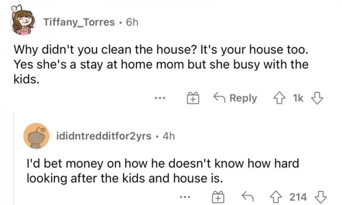 It's your house too, so clean it