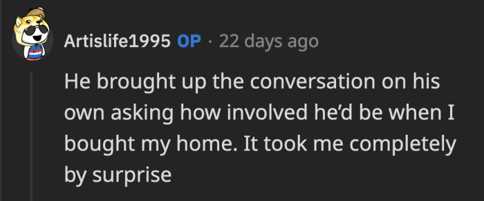 OP said her boyfriend brought up the topic unprompted which surprised her