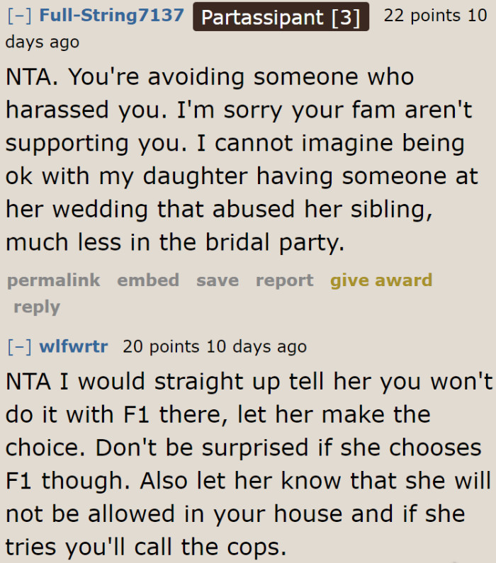 What's wrong with trying to avoid the person who made your life miserable?