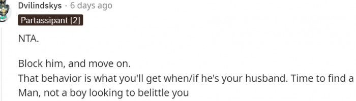 9. Time to find a man and not a boy