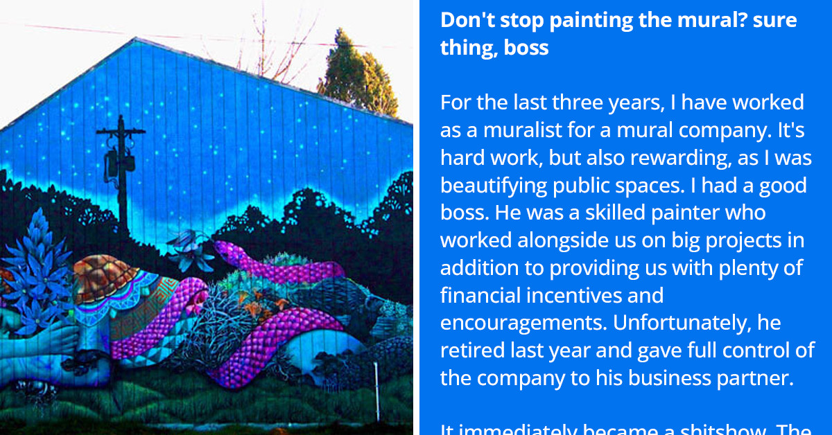 Mural Is Ruined After Manager Defiantly Demands Workers to Paint During Rainfall, Leading Them to Quit