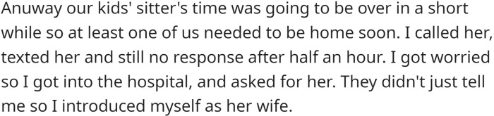 When Eve finally emerged, she was angry that the OP had revealed their relationship to her coworkers.