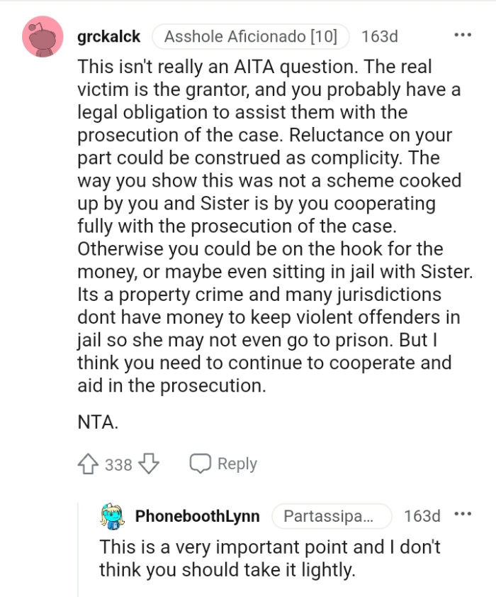 The real victim is the grantor