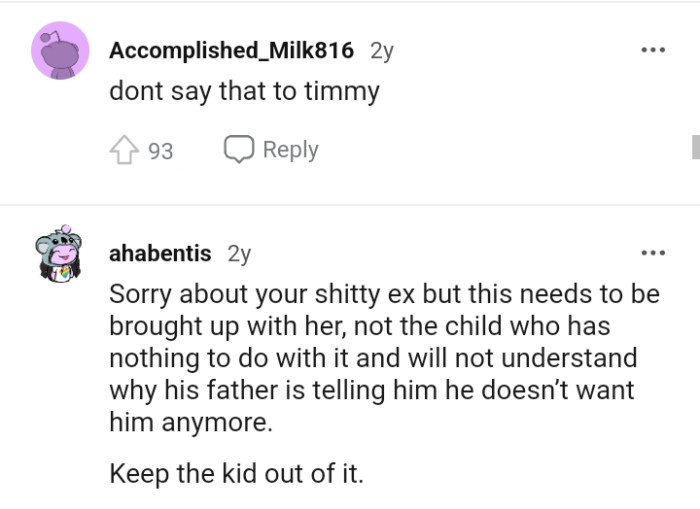 This needs to be brought up with her present