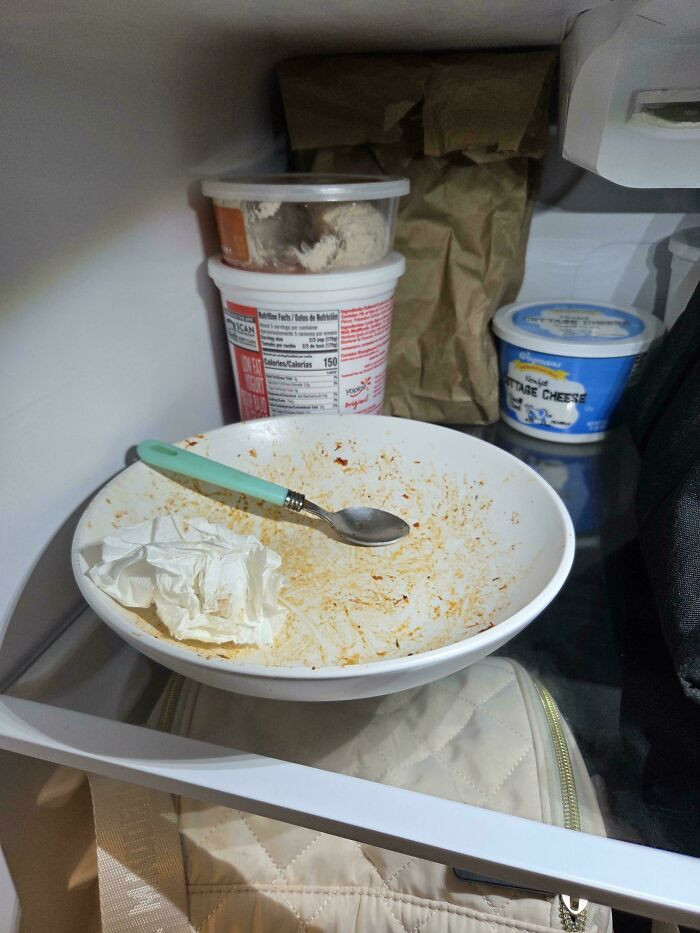 "Dirty Bowl In The Shared Work Fridge"