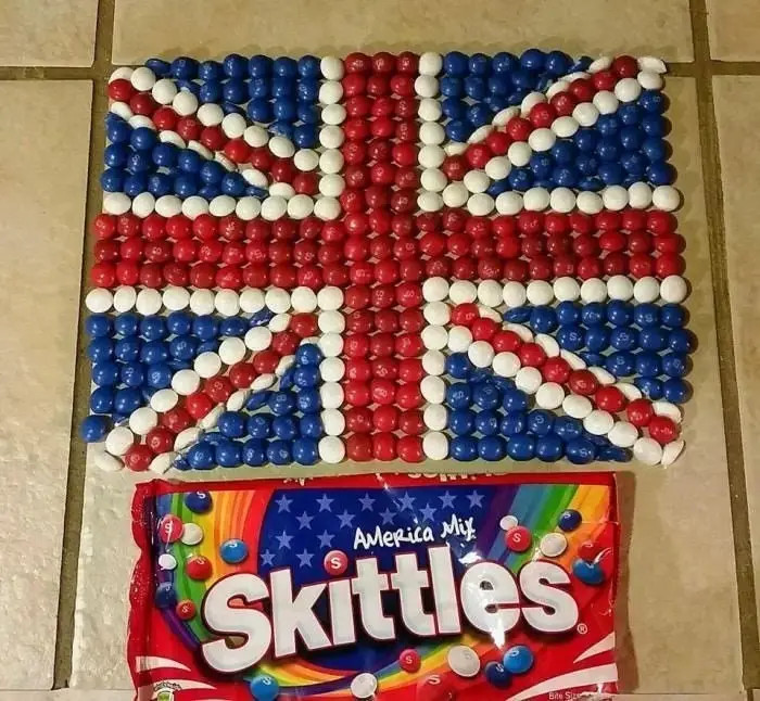 2. Check out this British Skittles fan