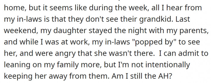 So, here is her concern: