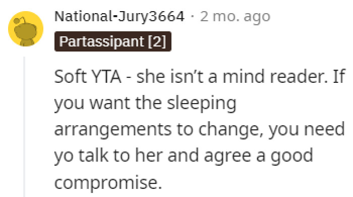 She can't read minds