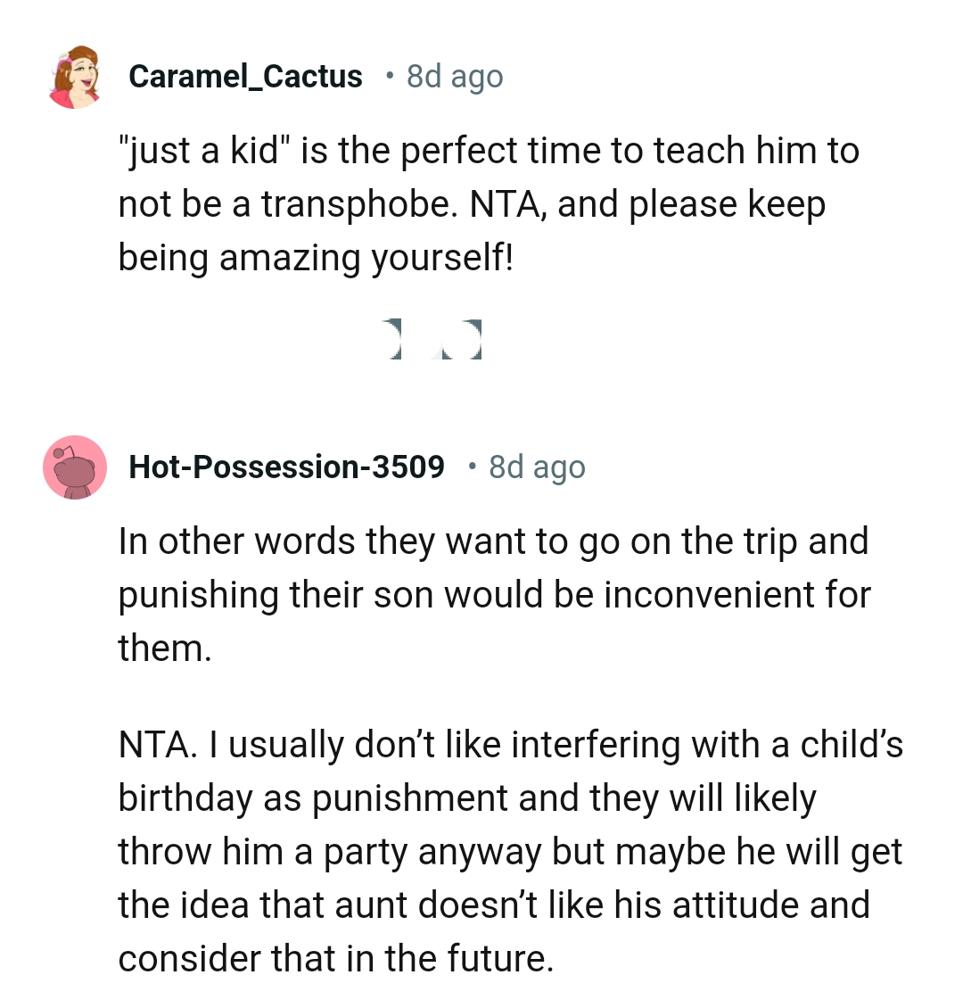 Punishing their son would be inconvenient for them