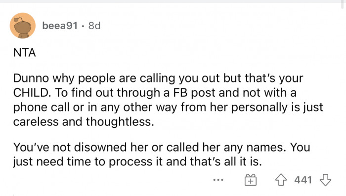 I'm really not sure why they're criticizing the parents either.