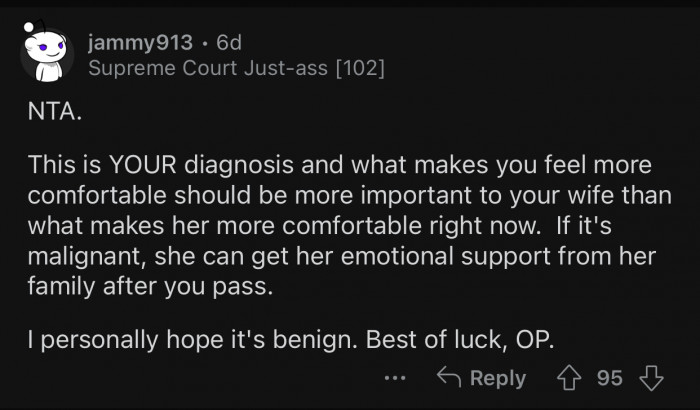OP's wife can get support from her family if she's comfortable with that.