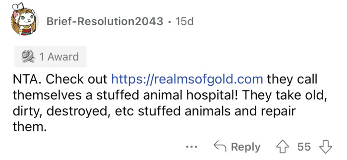 Time for a trip to the stuffed animal hospital.