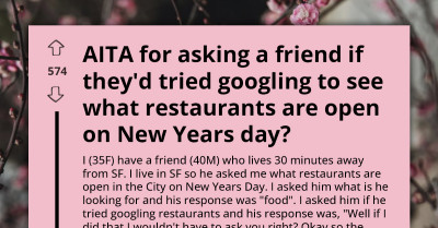 New Year's Day Dining Dilemma: Friend's Sassy Reply Leaves OP And Redditors