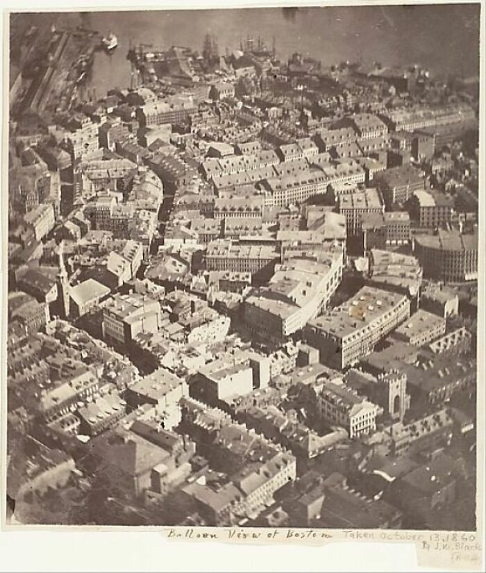 "View Of Boston, The Oldest Surviving Aerial Photograph Ever Taken. October 13th, 1860"