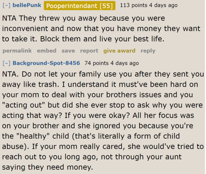 The mom only wants him back because it's convenient.