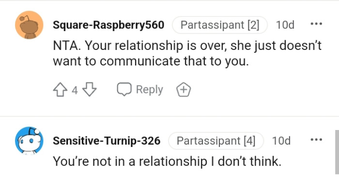 The OP Is Yet to Understand, but the Relationship Is Actually Over