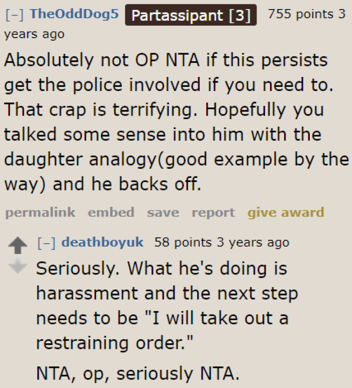 Others suggest involving the authorities. The OP can also threaten him with a TRO.