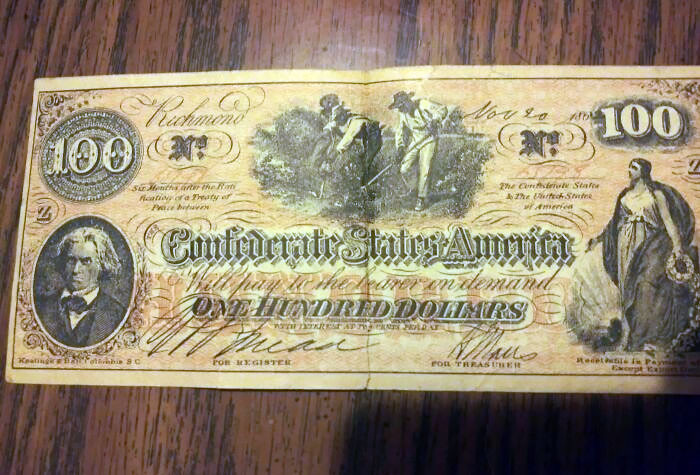 37. Confederate currency found in the attic