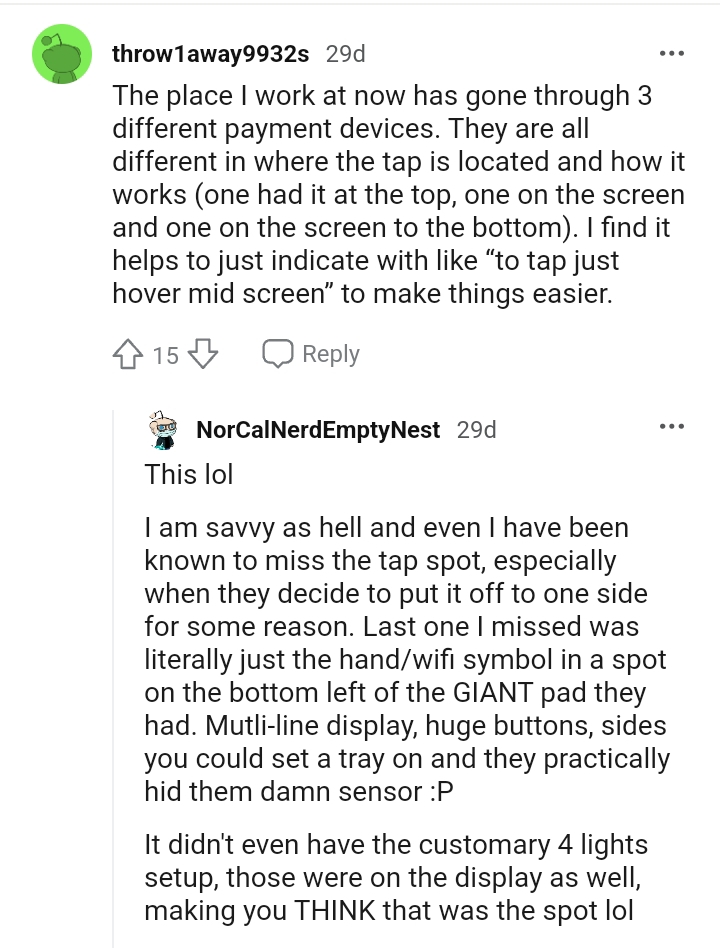 Going through three different payment devices