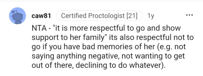 It's Also Respectful Not to Go If There Are Only Bad Memories