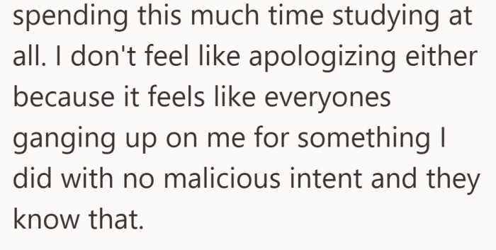 She believes her intentions were clear. The backlash from relatives feels unfair to her.