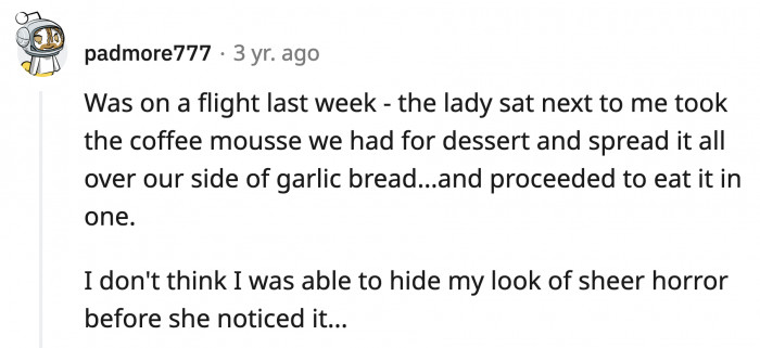 11. The rest of the hours-long flight must have been uneventful compared to this.