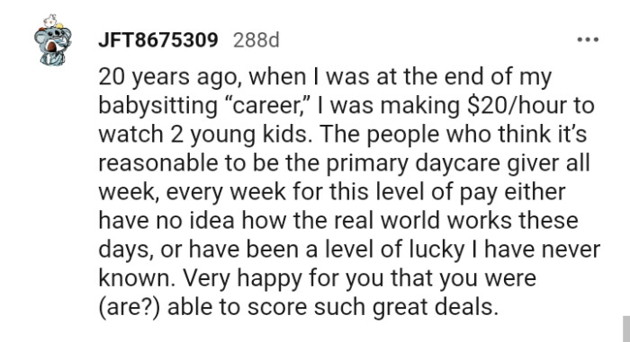 People who think it's reasonable to offer such an amount