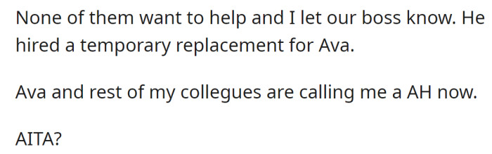 No one wanted to help, but they only blamed the OP: