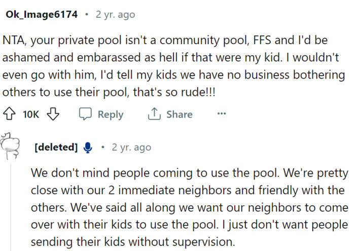 It is a private, not a community pool.