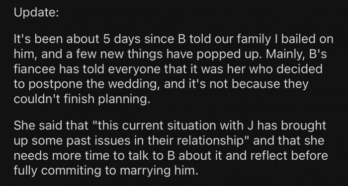 OP eventually modified the post to include an update of the story.