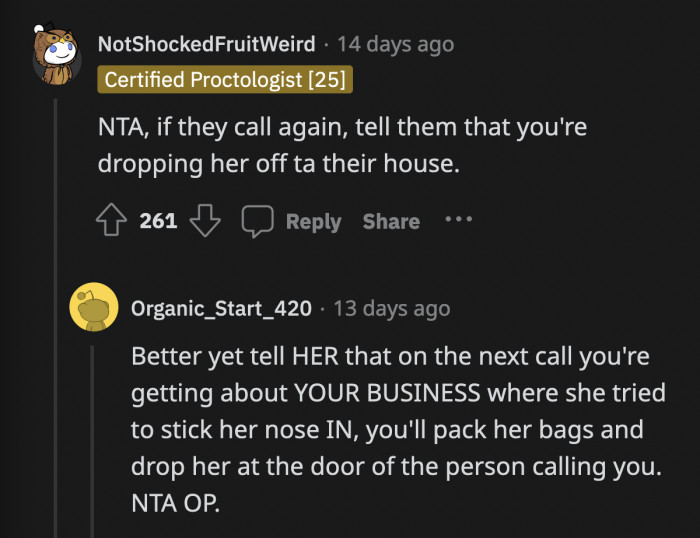 OP should get started on that list of people calling her an a**hole. It would double as her cousin's list of people she can stay with.